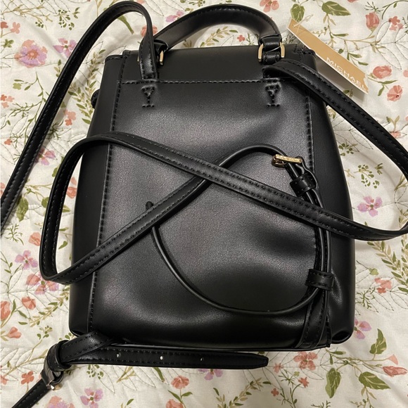NWT Michael Kors Mini Drawstring Backpack, Phoebe leather, double zipper - Picture 3 of 5